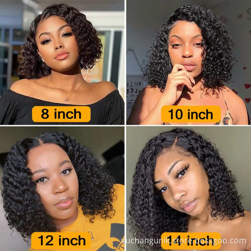 Uniky Bob Wig Full Machine Made Wig Water Wave Human Hair Wigs Cuticle Aligned Hair Vendors